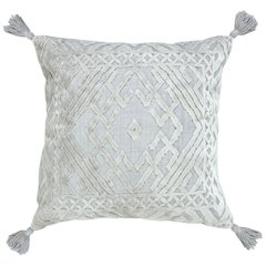 Silver Gray Traditional Textured Diamond Throw Pillow