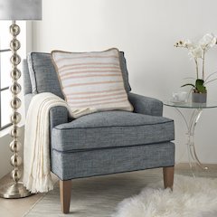 Ox Bay Hand-Woven Pink/White Bordered Cotton Blend  Pillow Cover