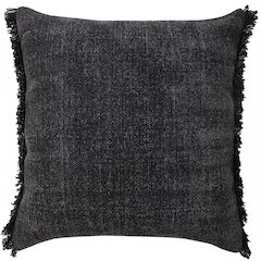 Ox Bay Black Solid All-Natural Cotton Pillow Cover