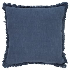 Unique Neutral Solid Cotton Throw Pillow with Fringe