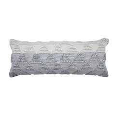 Ox Bay Hand-Woven Gray/White Geometric All-Natural Cotton Pillow Cover
