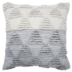 Ox Bay Hand-Woven Gray/White Geometric All-Natural Cotton Pillow Cover