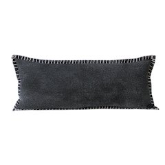 Ox Bay Hand-Woven Black Bordered All-Natural Cotton Pillow Cover