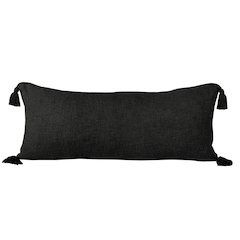 Ox Bay Hand-Woven Black Solid All-Natural Cotton  Pillow Cover