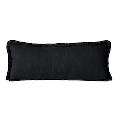 Ox Bay Hand-Woven Black Distressed All-Natural Cotton Pillow Cover