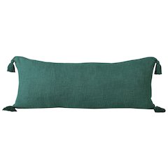 Ox Bay Hand-Woven Green Solid All-Natural Cotton  Pillow Cover