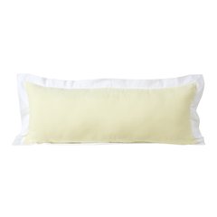 Ox Bay Hand-Woven Yellow/White Bordered All-Natural Cotton Pillow Cover