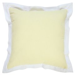 Ox Bay Hand-Woven Yellow/White Bordered All-Natural Cotton Pillow Cover