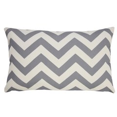 Veranda PET Yarn Poly Filled Pillow in Gray/White, 14" x 20"
