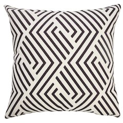 Veranda PET Yarn Poly Filled Pillow in Black/White, 20" x 20"