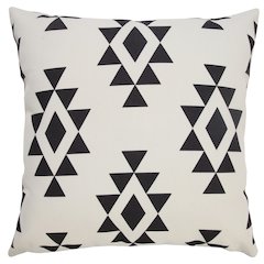 Veranda PET Yarn Poly Filled Pillow in Black/White, 20" x 20"