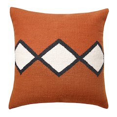 Ox Bay Hand-Woven Orange/White Geometric All-Natural Cotton Pillow Cover