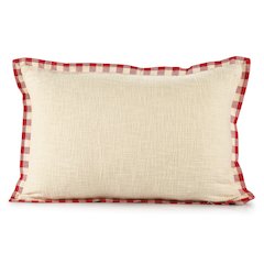 Merry Cotton Poly Filled Pillow in White/Red, 16" x 24"