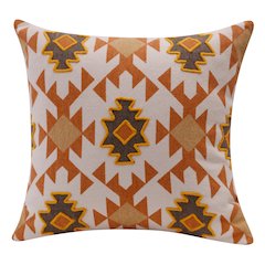 Sedona Cotton Poly Filled Pillow in Orange/White, 20" x 20"