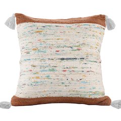 Revive Cotton Poly Filled Pillow in Brown/Multicolored, 20" x 20"