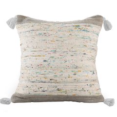 Revive Cotton Poly Filled Pillow in Gray/Multicolored, 20" x 20"