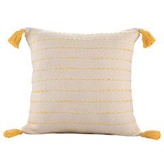 Torrent Cotton Blend Poly Filled Pillow in Yellow/Ivory, 20" x 20"