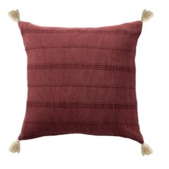 Silas Turkish Cotton Poly Filled Pillow in Red, 18" x 18"