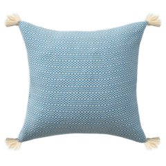 Sadie Turkish Cotton Poly Filled Pillow in Blue, 18" x 18"