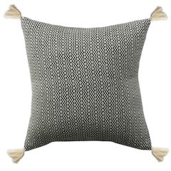 Sadie Turkish Cotton Poly Filled Pillow in Black, 18" x 18"
