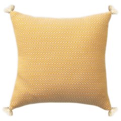 Sadie Turkish Cotton Poly Filled Pillow in Yellow, 18" x 18"