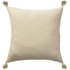 Breezy Turkish Cotton Poly Filled Pillow in Beige, 18" x 18"