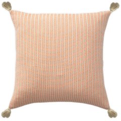 Breezy Turkish Cotton Poly Filled Pillow in Orange, 18" x 18"