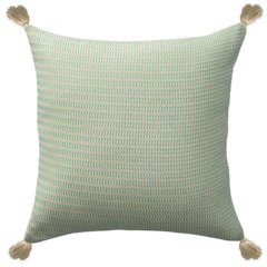 Breezy Turkish Cotton Poly Filled Pillow in Green, 18" x 18"