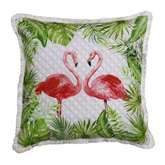 Panama Performance Poly Filled Pillow in Pink/Green, 20" x 20"