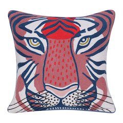 Gaia Cotton Poly Filled Pillow in Red/Blue, 20" x 20"