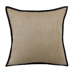 Estate Linen Poly Filled Pillow in Tan/Black, 20" x 20"