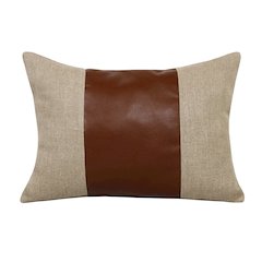 Estate Linen Poly Filled Pillow in Tan/Brown, 14" x 20"