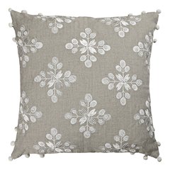 Odyssey Linen Poly Filled Pillow in Beige/ivory, 20" x 20"