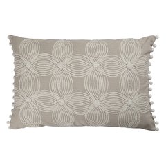 Eden Cotton Poly Filled Pillow in Beige/Ivory, 16" x 24"