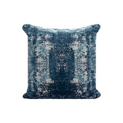 Milano Performance Blend Poly Filled Pillow in Blue/Ivory, 20" x 20"