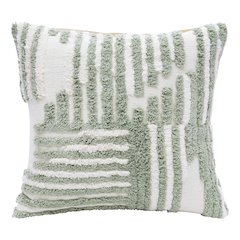 Stacy Garcia Cotton Poly Filled Pillow in Green/White, 22" x 22"