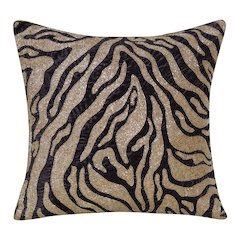 Cosmopolitan Performance Poly Filled Pillow in Gold/Black, 20" x 20"