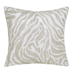 Cosmopolitan Performance Poly Filled Pillow in Ivory/Silver, 20" x 20"