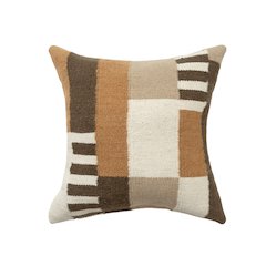 Bauhaus Wool Blend Poly Filled Pillow in Brown/Orange, 24" x 24"