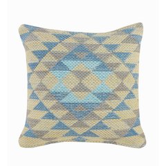 Chile Cotton Poly Filled Pillow in Blue, 18" x 18"