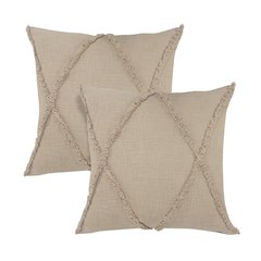 Reese Cotton Pillow Set of 2 in Brown, 20" x 20"