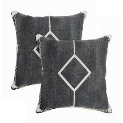 Avant-garde Cotton Pillow Set of 2 in Black/Cream, 20" x 20"