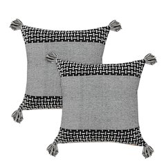 Elevate Cotton Pillow Set of 2 in Black/Gray, 20" x 20"