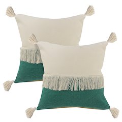 Carnival Cotton Pillow Set of 2 in Green, 20" x 20"
