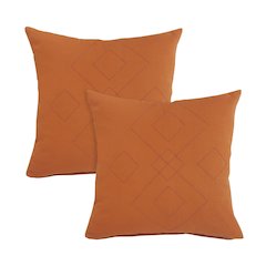 Sundaze Cotton Pillow Set of 2 in Orange, 20" x 20"