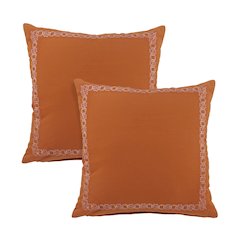 Sundaze Cotton Pillow Set of 2 in Orange, 20" x 20"