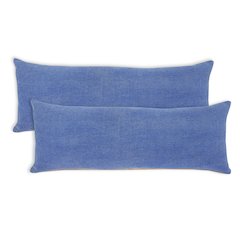 Sundaze Cotton Pillow Set of 2 in Blue, 14" x 36"