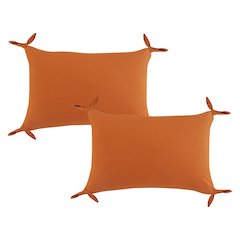Aisha Cotton Pillow Set of 2 in Orange, 16" x 24"