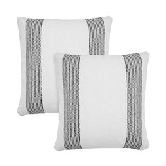 Cabana Cotton Pillow Set of 2 in Black/White, 20" x 20"