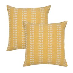 Jubilee Cotton Pillow Set of 2 in Yellow/White, 20" x 20"